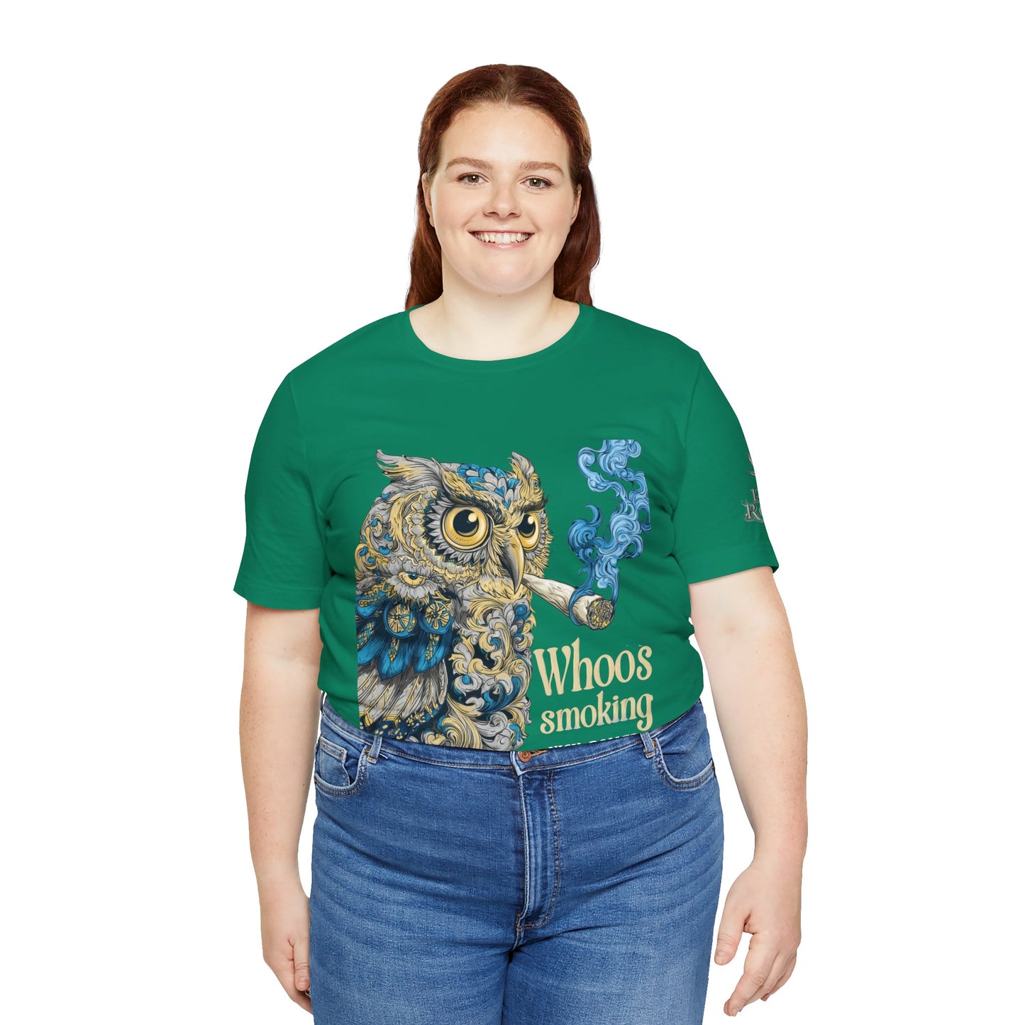 Baroque Owl Tee - Premium Airlume Cotton Cannabis Culture Ornate Bird Art
