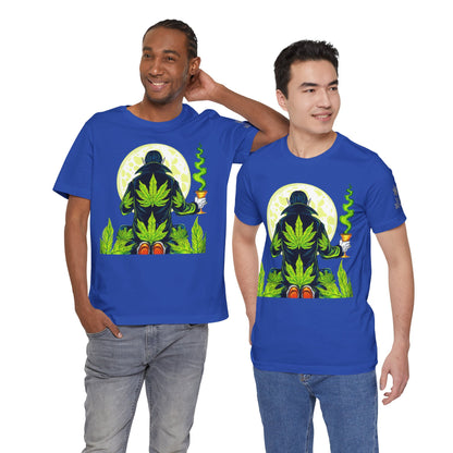 Luxury Gothic Cannabis Vampire T-Shirt - Premium Dark HIGH ROLLER Streetwear - Elevated Nocturnal 420 Fashion
