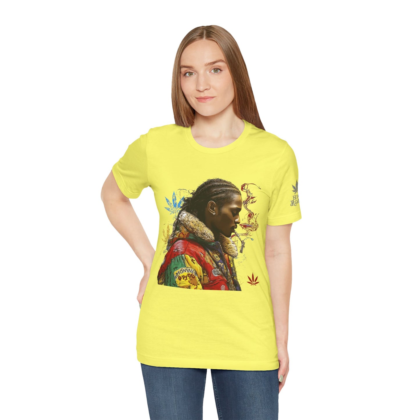 High Roller Profile Smoke Art Cannabis T-Shirt - Premium 420 Hip-Hop Portrait Street Culture Elevated Lifestyle Apparel