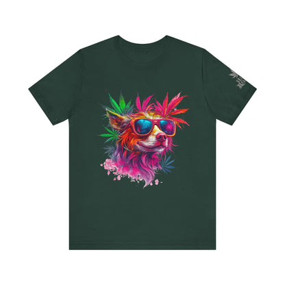 Spectrum Pup Tee - Premium Airlume Cotton Cannabis Culture Psychedelic Dog Art