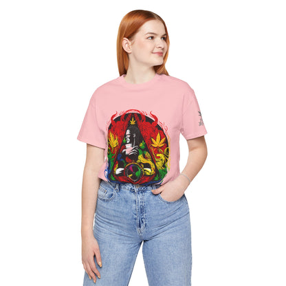 High Roller Sacred Buddha Cannabis T-Shirt - Premium 420 Spiritual Meditation Enlightenment Botanical Artistry Apparel