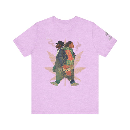 High Roller Back to Back Cannabis T-Shirt - Premium 420 Hip-Hop Duo Golden Leaf Street Culture Partnership Unity Apparel