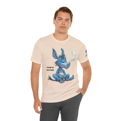 Blue Donkey Tee - Premium Airlume Cotton Cannabis Culture Humor Cartoon Art