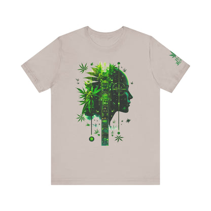 Digital Mind Tee - Premium Airlume Cotton Cannabis Culture Tech Art Matrix Design