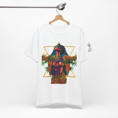 Sacred Geometry Cannabis Goddess Tee - Psychedelic Beauty Art Design | High Roller