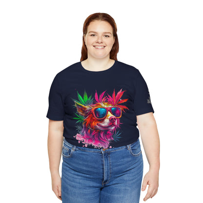 Spectrum Pup Tee - Premium Airlume Cotton Cannabis Culture Psychedelic Dog Art