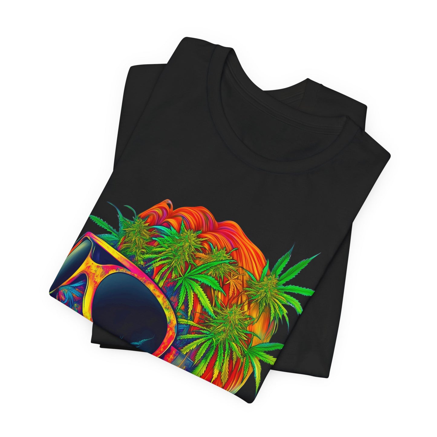 Tropical Cannabis Skull Tee - Paradise Vibes Art Design | High Roller