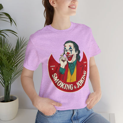 High Roller Villain T-Shirt - Premium Airlume Cotton Cannabis Joker Badge Art Tee