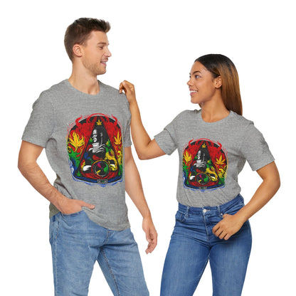 High Roller Sacred Buddha Cannabis T-Shirt - Premium 420 Spiritual Meditation Enlightenment Botanical Artistry Apparel