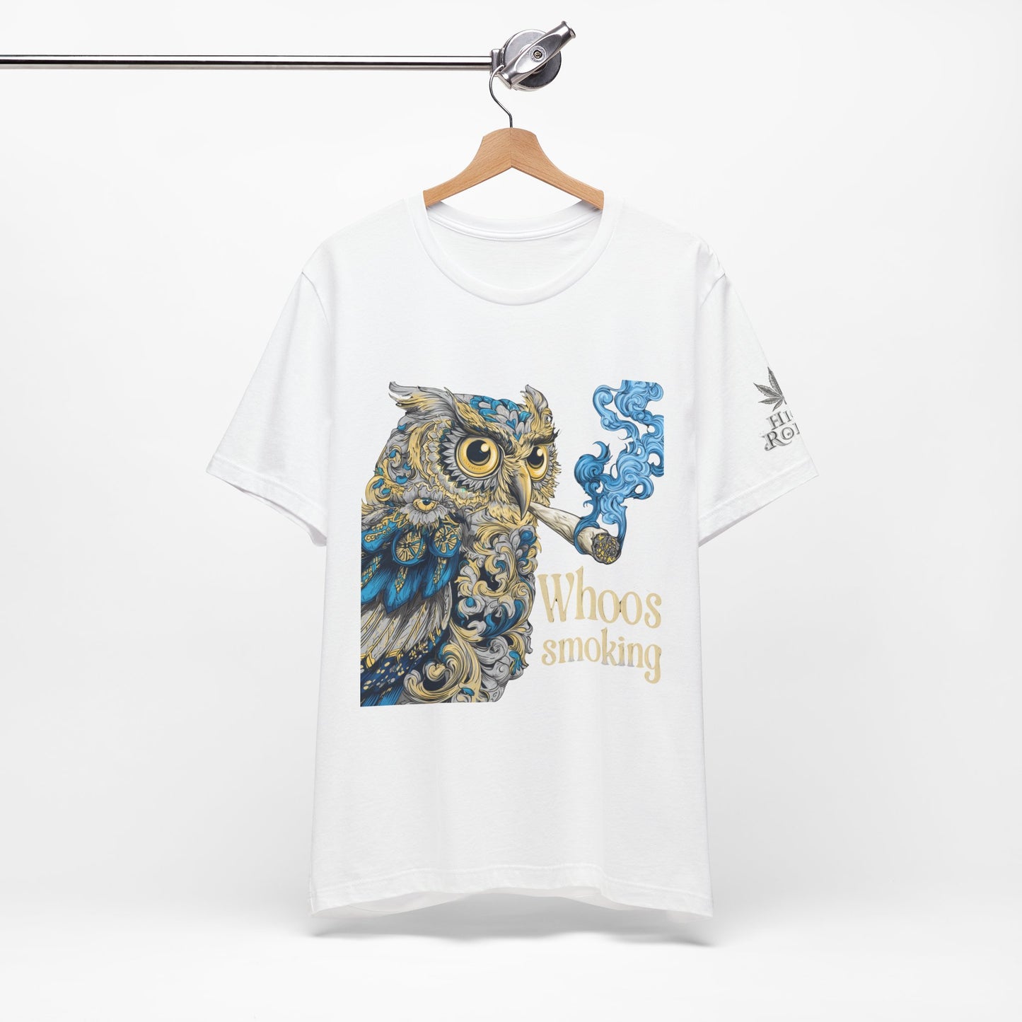 Baroque Owl Tee - Premium Airlume Cotton Cannabis Culture Ornate Bird Art
