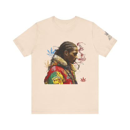 High Roller Profile Smoke Art Cannabis T-Shirt - Premium 420 Hip-Hop Portrait Street Culture Elevated Lifestyle Apparel