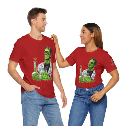 Frankenstein's Laboratory HIGH ROLLER Halloween Cannabis T-Shirt - Premium Monster Scientist 420 Experiment Apparel