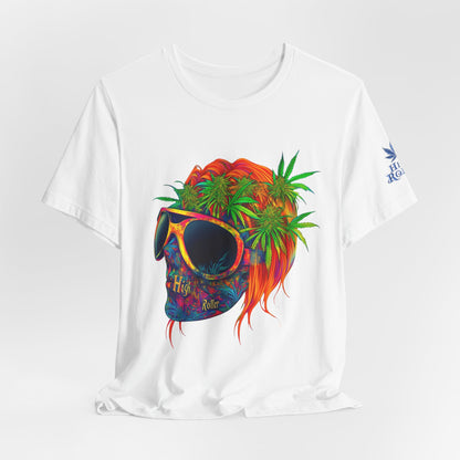 Tropical Cannabis Skull Tee - Paradise Vibes Art Design | High Roller