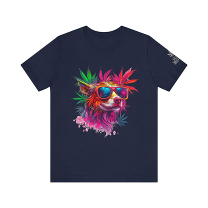 Spectrum Pup Tee - Premium Airlume Cotton Cannabis Culture Psychedelic Dog Art