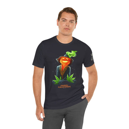 Victorian Pumpkin Gentleman HIGH ROLLER Halloween Cannabis T-Shirt - Premium Jack-o'-Lantern Aristocrat Meditation 420 Apparel