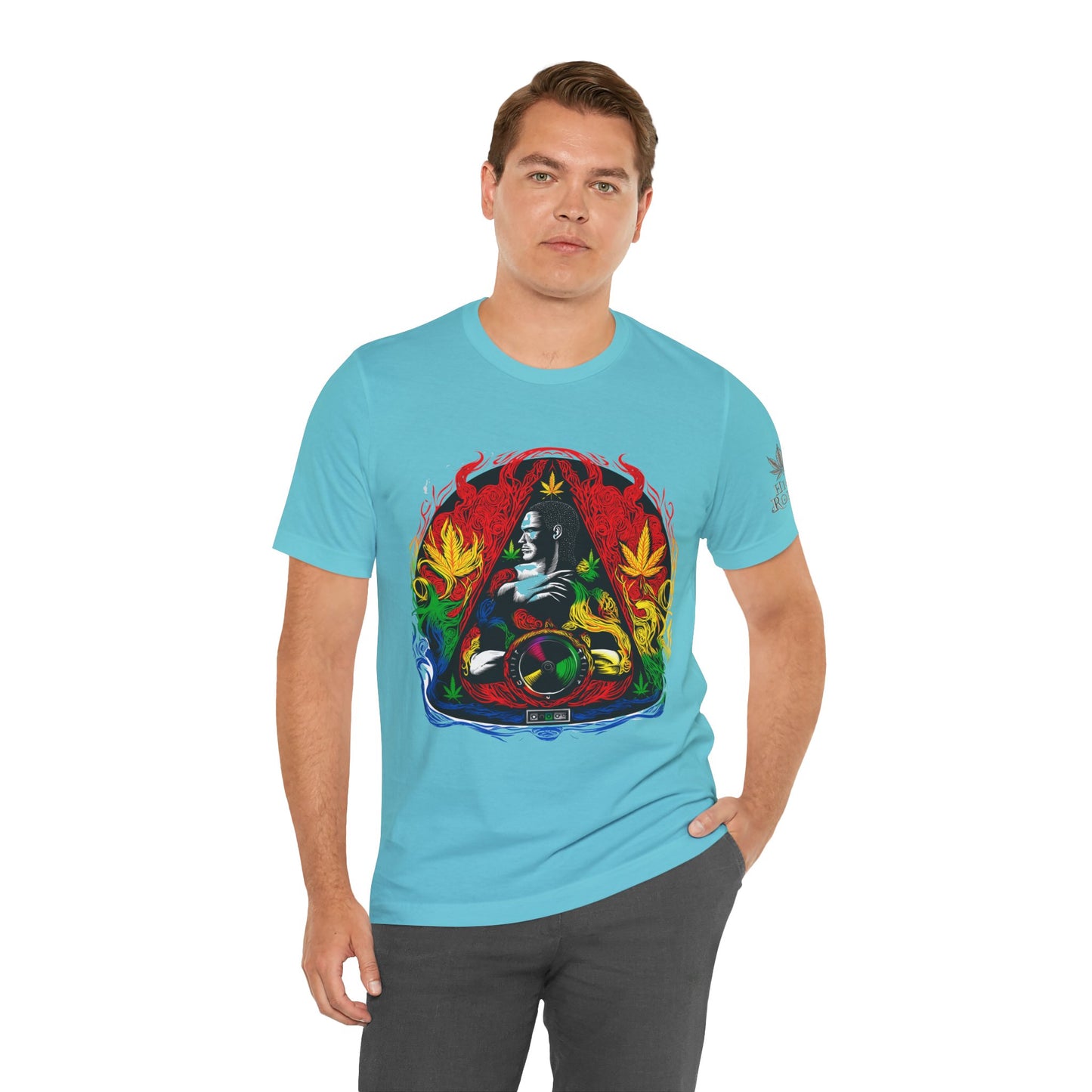 HIGH ROLLER Buddha Meditation Premium Cannabis Culture T-Shirt - Enlightenment Meets Electronic Music Luxury Streetwear