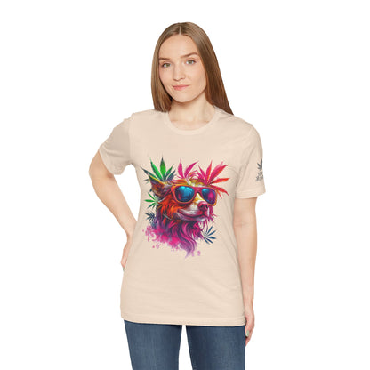 Spectrum Pup Tee - Premium Airlume Cotton Cannabis Culture Psychedelic Dog Art