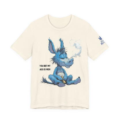 Blue Donkey Tee - Premium Airlume Cotton Cannabis Culture Humor Cartoon Art