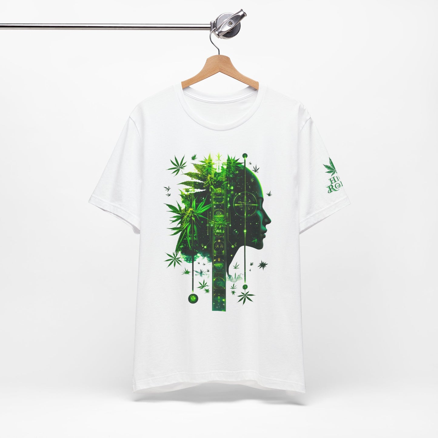 Digital Mind Tee - Premium Airlume Cotton Cannabis Culture Tech Art Matrix Design