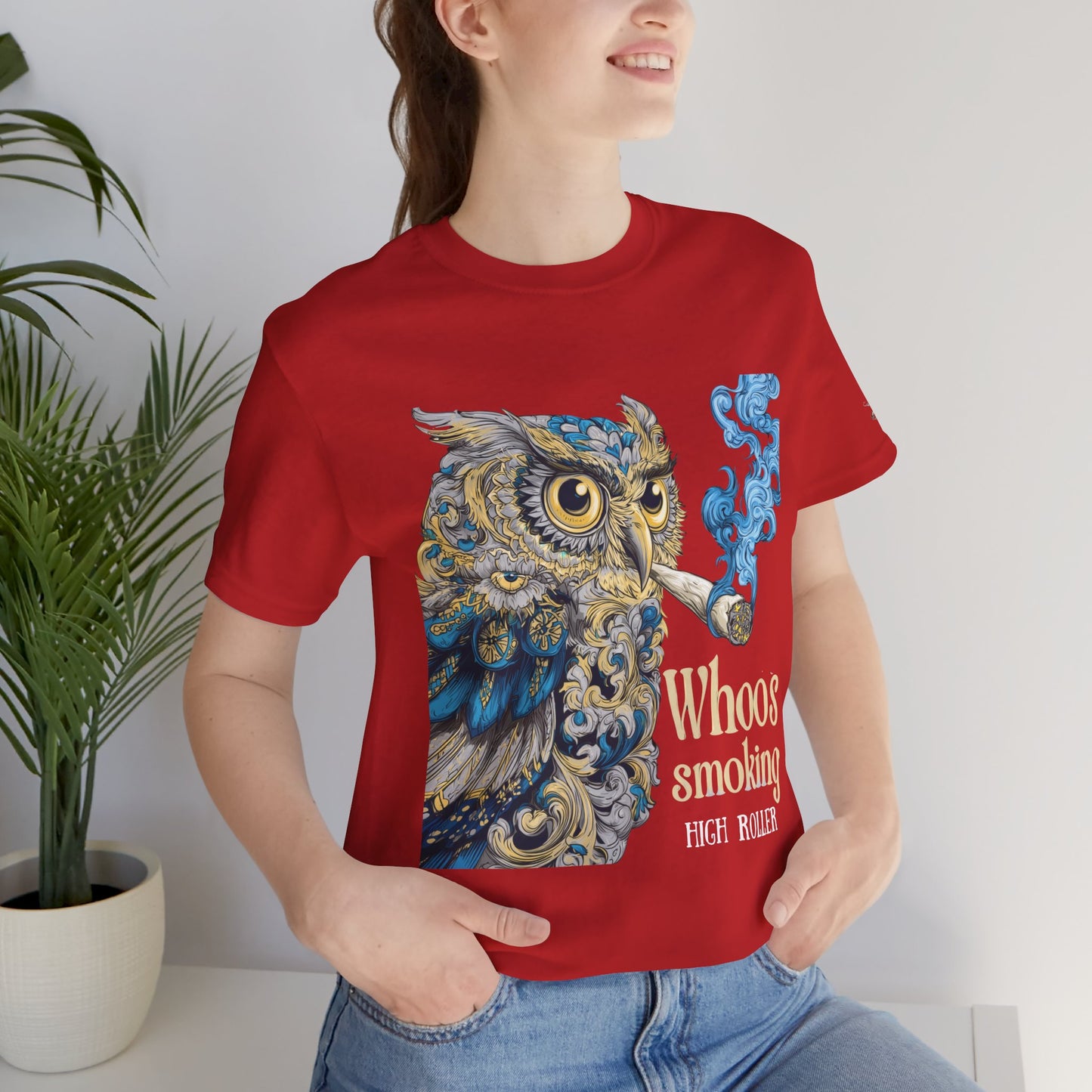 Baroque Owl Tee - Premium Airlume Cotton Cannabis Culture Ornate Bird Art