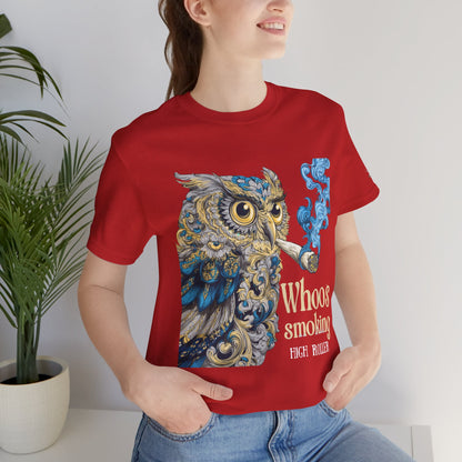Baroque Owl Tee - Premium Airlume Cotton Cannabis Culture Ornate Bird Art