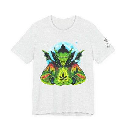 Mystic Dragon Guardian Cannabis Meditation T-Shirt - Premium Psychedelic 420 Apparel