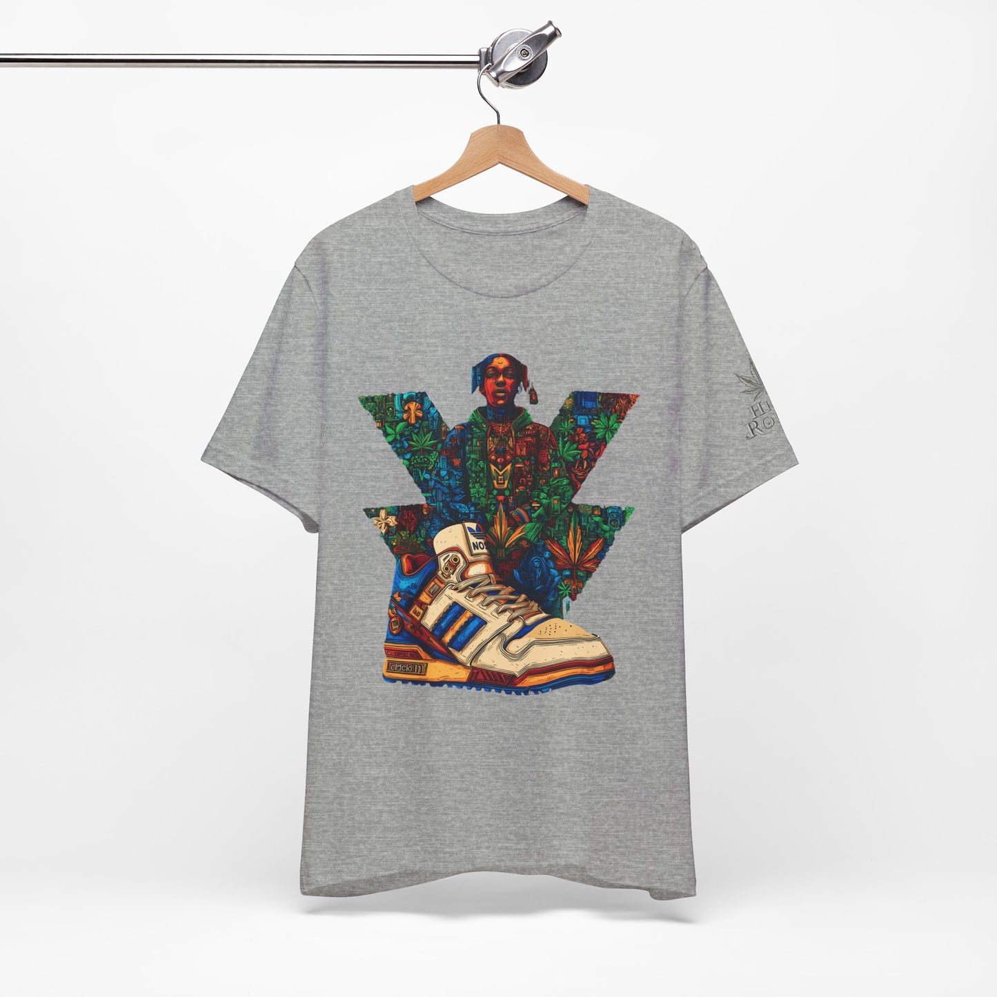 High Roller Trefoil Cannabis Sneaker T-Shirt - Premium 420 Hip-Hop Sneakerhead Street Culture Botanical Art Apparel