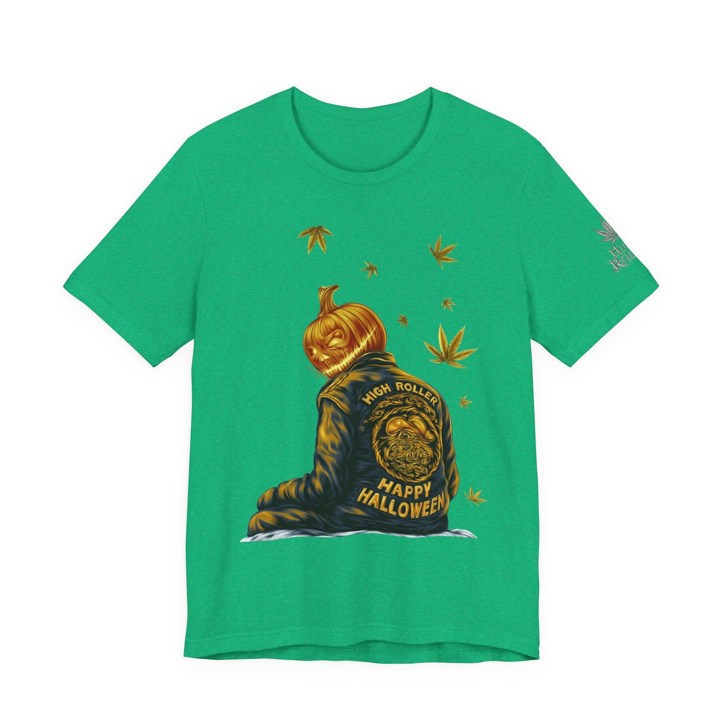 Pumpkin Head HIGH ROLLER Halloween T-Shirt - Premium Cannabis Culture Apparel
