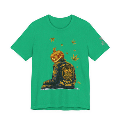 Pumpkin Head HIGH ROLLER Halloween T-Shirt - Premium Cannabis Culture Apparel