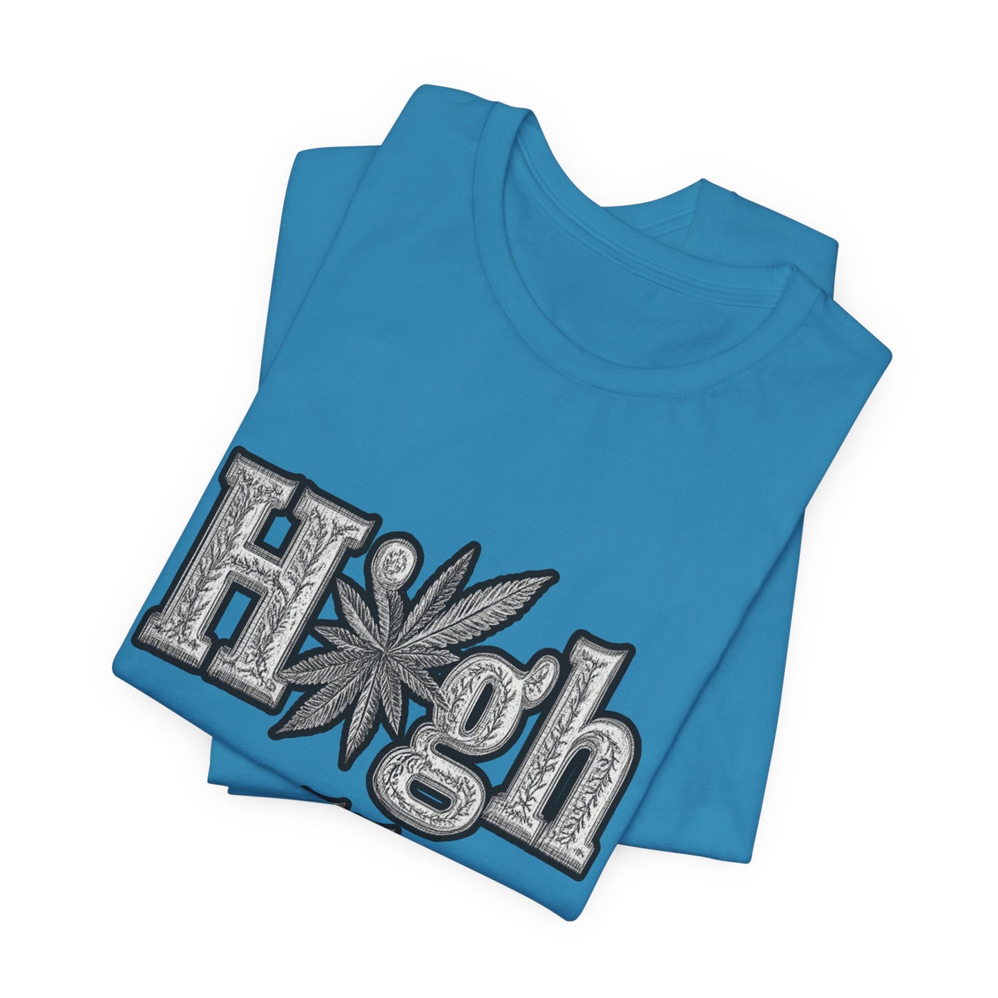 High Roller Classic Tee - Premium Airlume Cotton Cannabis Culture Ornate Typography Art