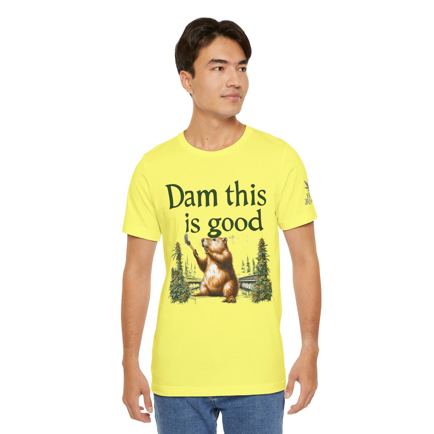 Dam Good Tee - Premium Airlume Cotton Cannabis Culture Beaver Wildlife Humor