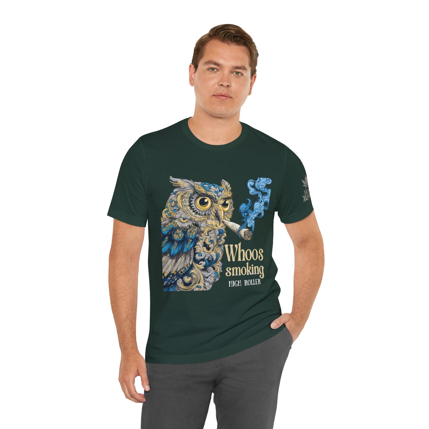 Baroque Owl Tee - Premium Airlume Cotton Cannabis Culture Ornate Bird Art