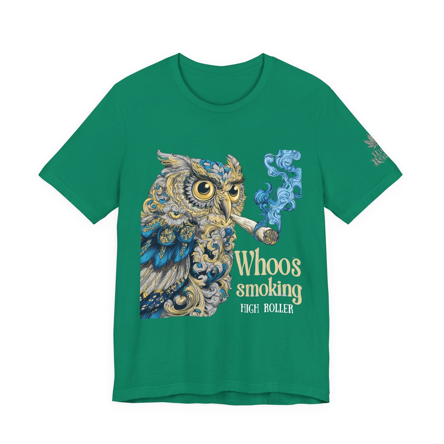 Baroque Owl Tee - Premium Airlume Cotton Cannabis Culture Ornate Bird Art