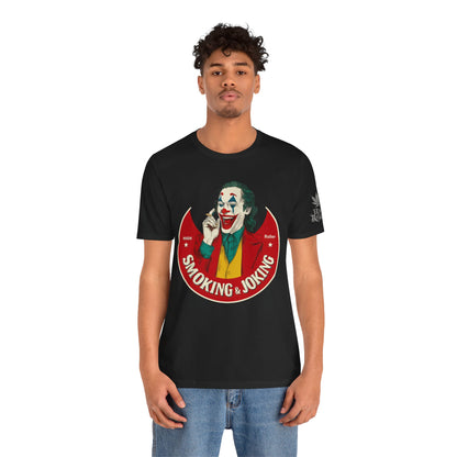 High Roller Villain T-Shirt - Premium Airlume Cotton Cannabis Joker Badge Art Tee