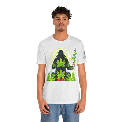 Luxury Gothic Cannabis Vampire T-Shirt - Premium Dark HIGH ROLLER Streetwear - Elevated Nocturnal 420 Fashion