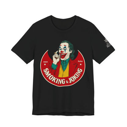 High Roller Villain T-Shirt - Premium Airlume Cotton Cannabis Joker Badge Art Tee