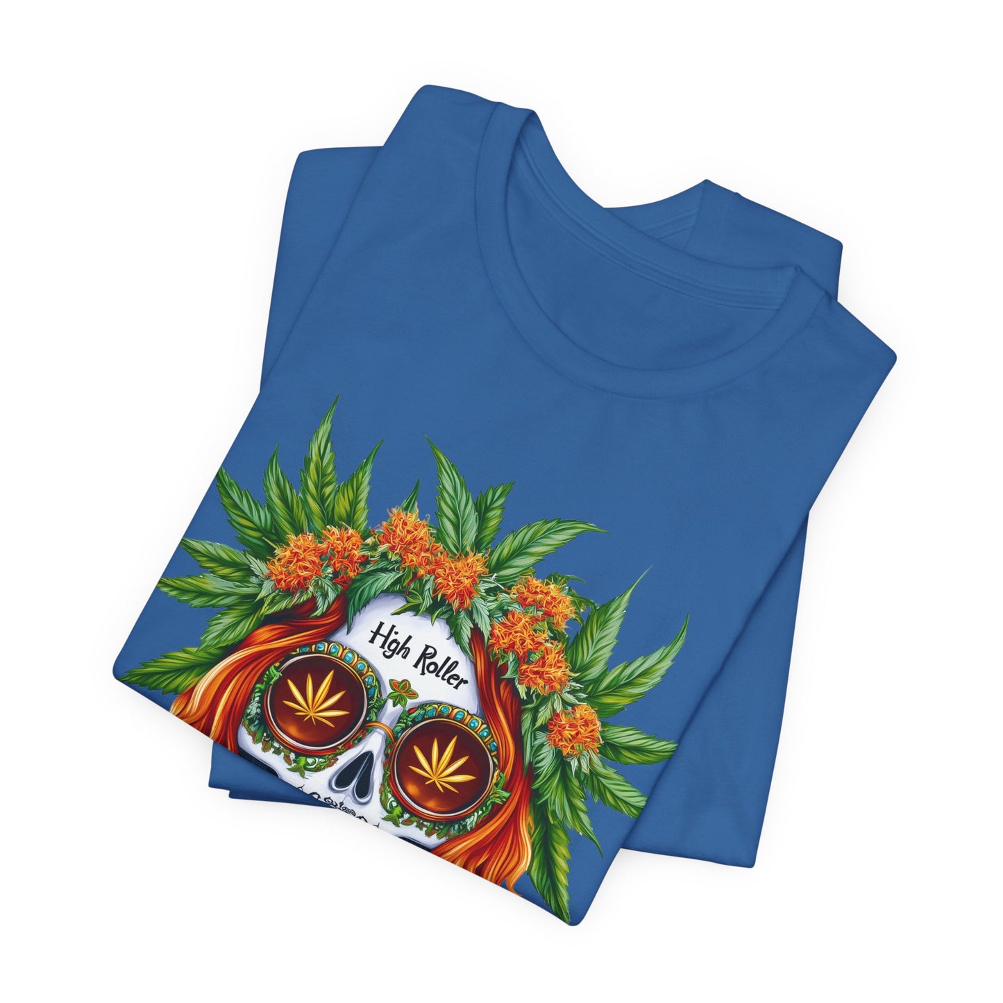 Sugar Skull Cannabis Tee - Day of Dead Art Design | High Roller