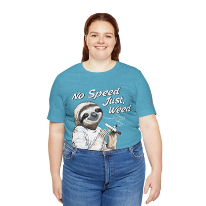Slow Motion Tee - Premium Airlume Cotton Cannabis Culture Sloth Humor Art
