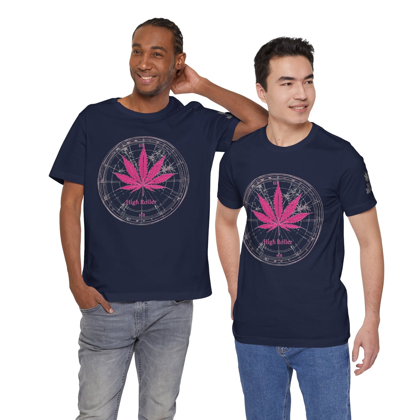 True North Tee - Premium Airlume Cotton Cannabis Culture Compass Navigation Art