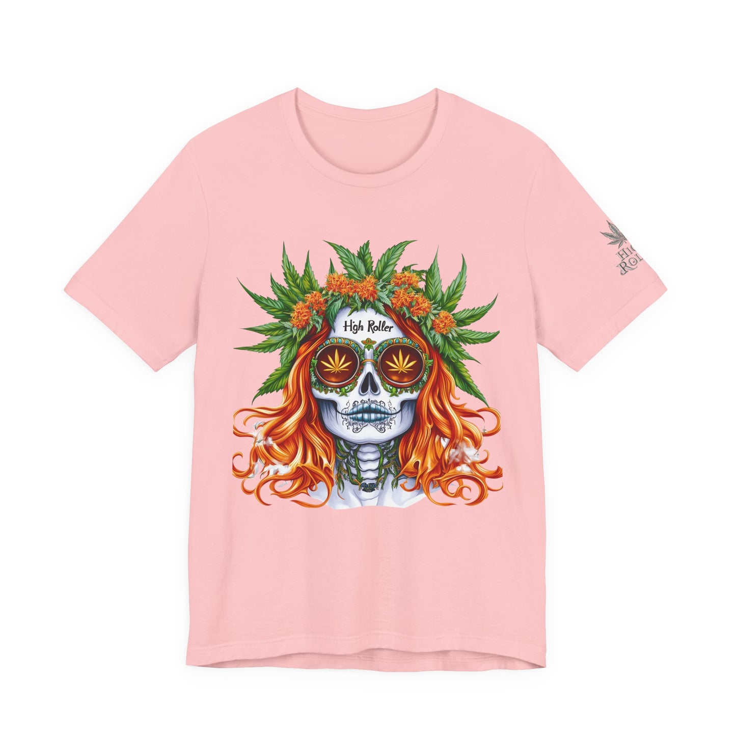 Sugar Skull Goddess Tee - Premium Airlume Cotton Cannabis Culture Day of Dead Art