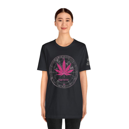 True North Tee - Premium Airlume Cotton Cannabis Culture Compass Navigation Art