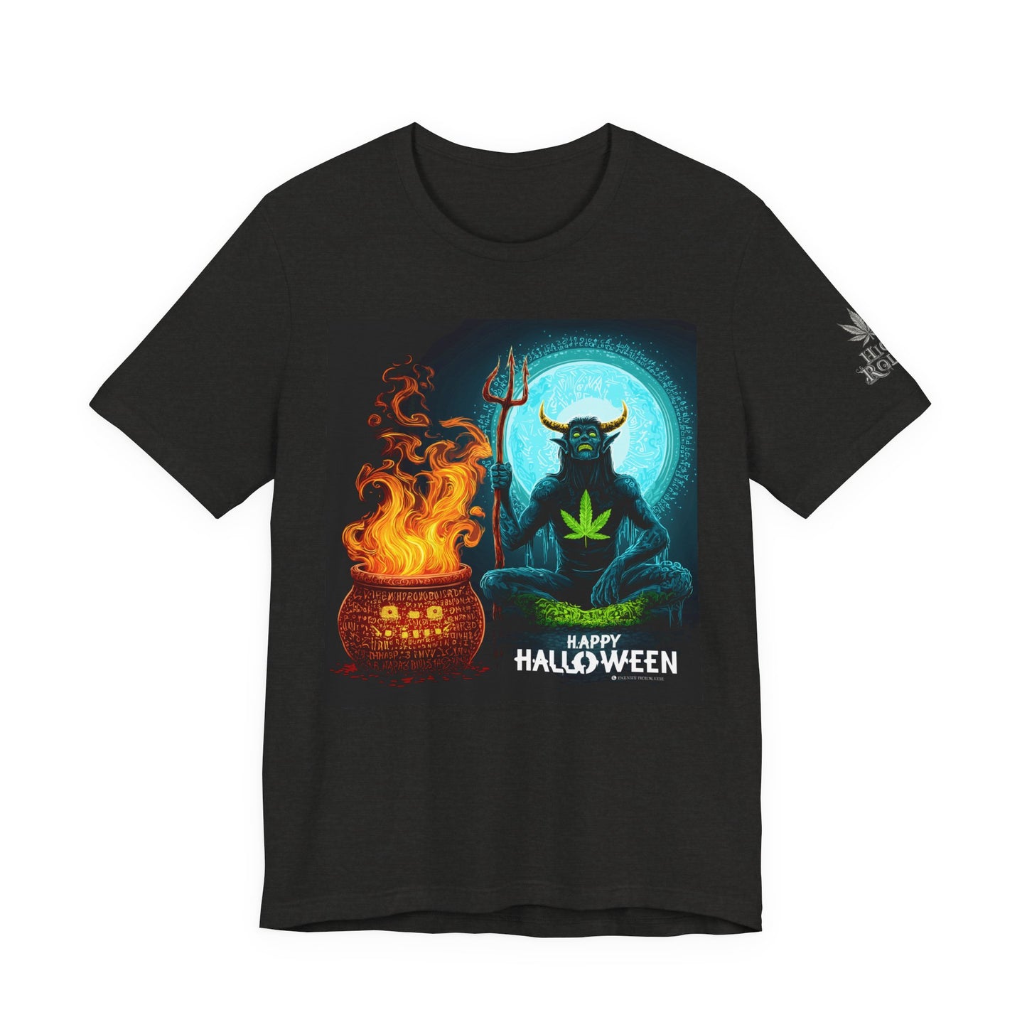 Demon Meditation HIGH ROLLER Halloween Cannabis T-Shirt - Premium Underworld Guardian Portal Master 420 Apparel
