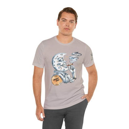 Midnight Toker Moon Tee - Celestial Cannabis Art Design | High Roller