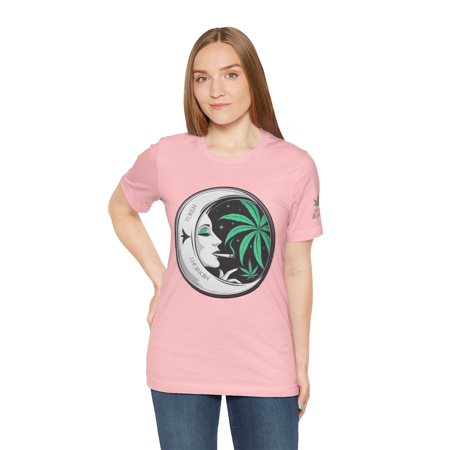 Toker Girl Coin Tee - Vintage Cannabis Portrait Art Design | High Roller