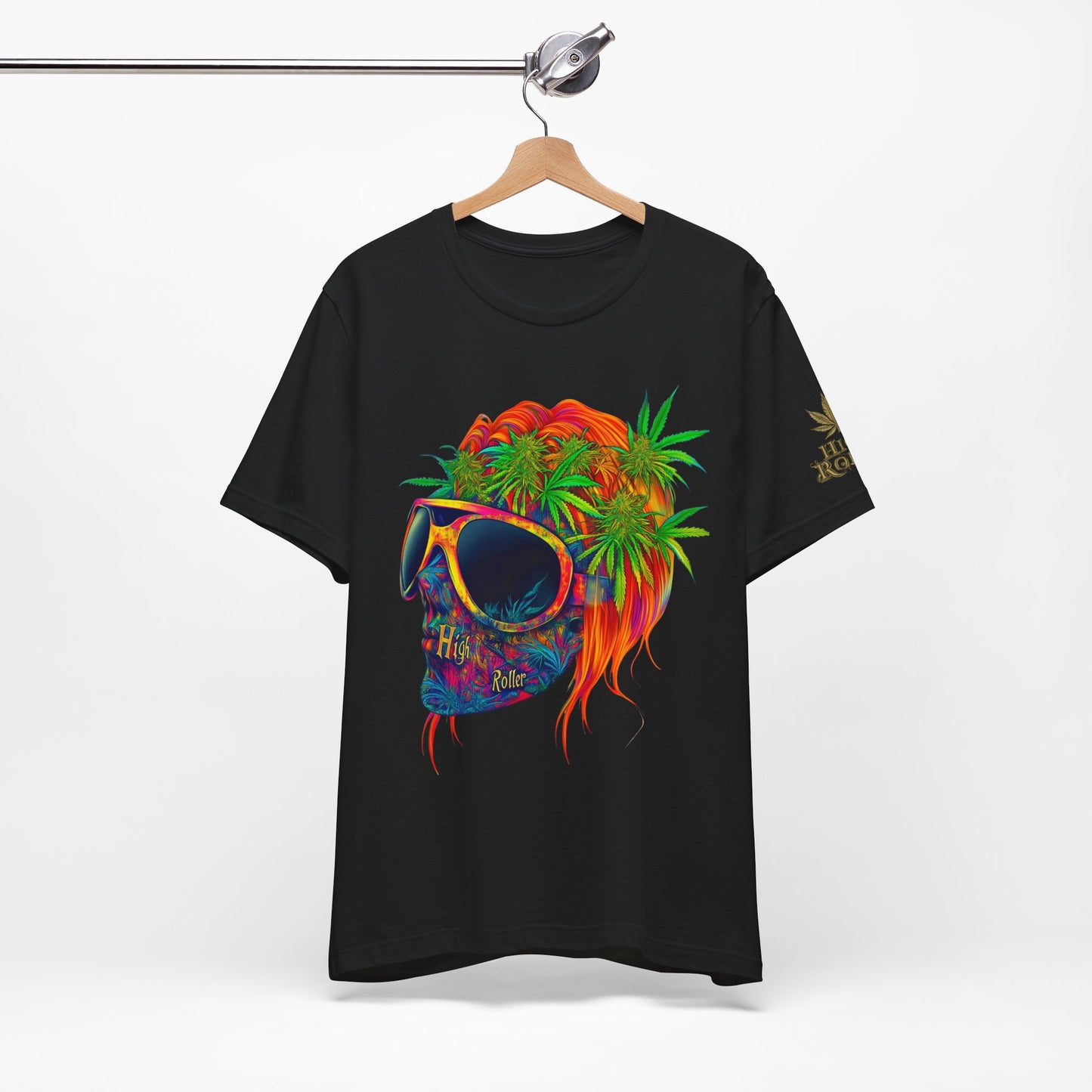 Tropical Cannabis Skull Tee - Paradise Vibes Art Design | High Roller
