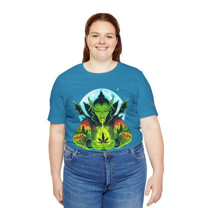 Mystic Dragon Guardian Cannabis Meditation T-Shirt - Premium Psychedelic 420 Apparel