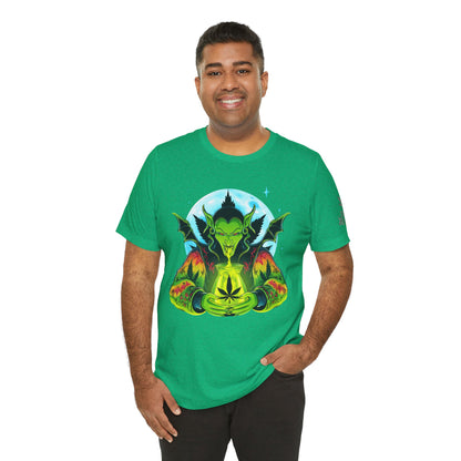 Mystic Dragon Guardian Cannabis Meditation T-Shirt - Premium Psychedelic 420 Apparel