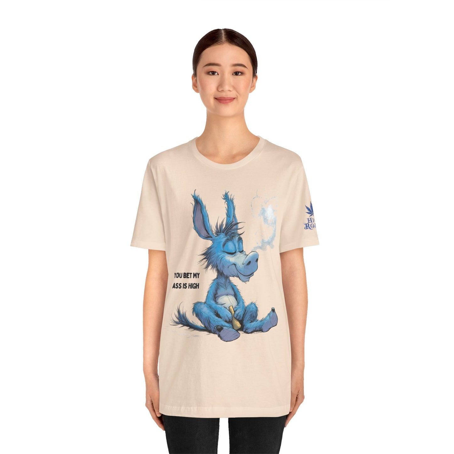Blue Donkey Tee - Premium Airlume Cotton Cannabis Culture Humor Cartoon Art