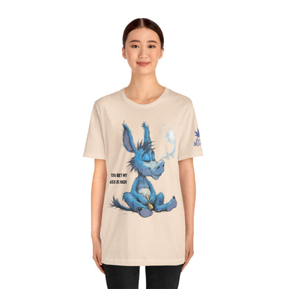 Blue Donkey Tee - Premium Airlume Cotton Cannabis Culture Humor Cartoon Art