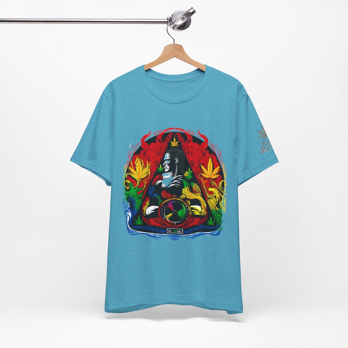 High Roller Sacred Buddha Cannabis T-Shirt - Premium 420 Spiritual Meditation Enlightenment Botanical Artistry Apparel
